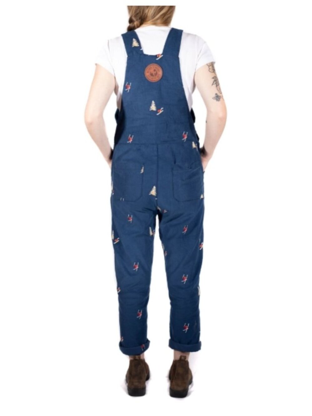 Icelantic Navy Blue Embroidered Skier Corduroy Overalls sz XL - Picture 2 of 11